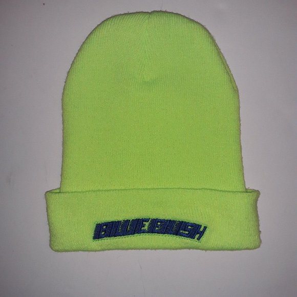 Billie Eilish Beanie / Hat Neon Green, Embroidered with Logo, YP Classics, EUC - Picture 3 of 9